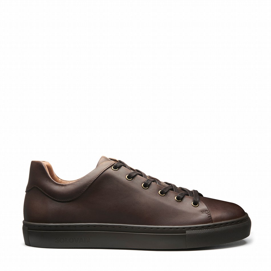 Solovair Gaucho Crazy Horse Sneakers Herre Brune | S6-SNE-CH-BNS-030