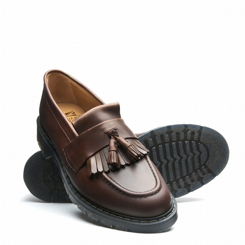 Solovair Gaucho Crazy Horse Tassel Loafers Herre Brune | S0-1022-CH-G-030