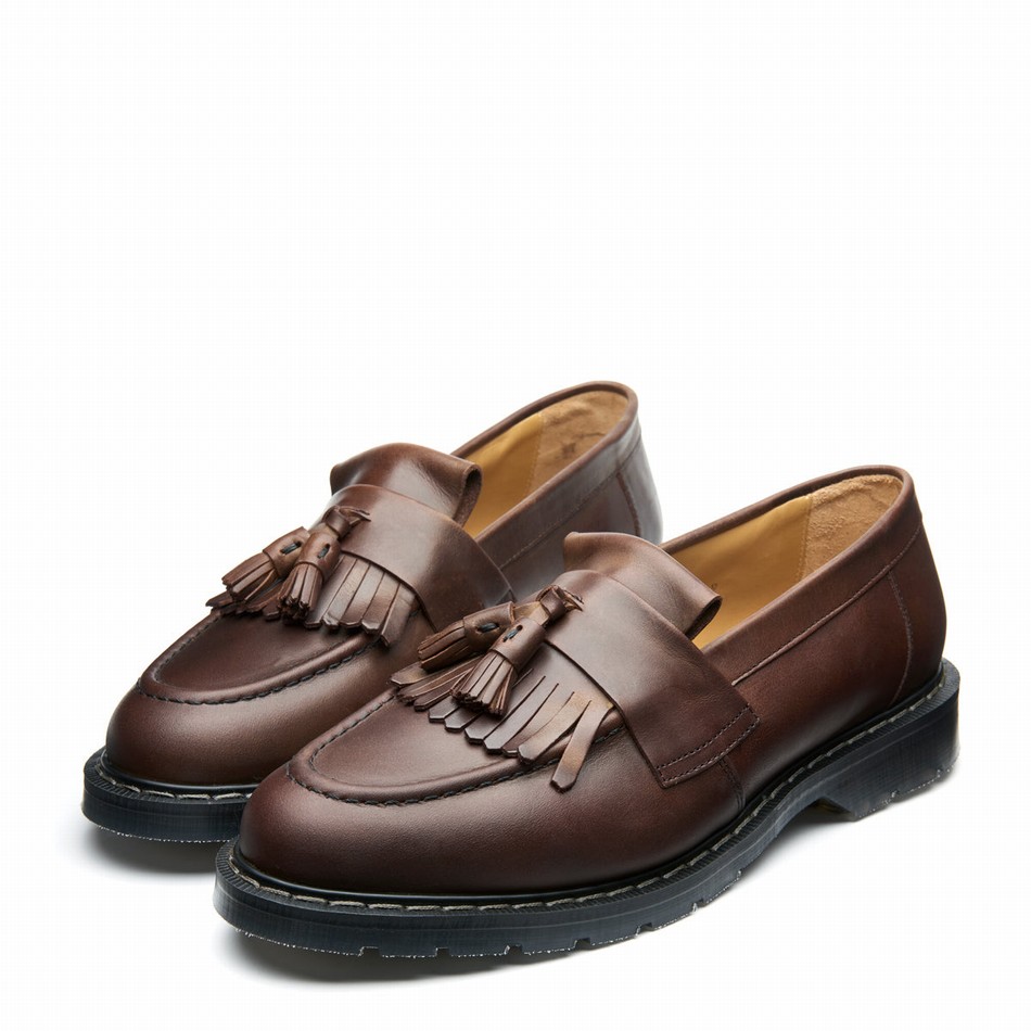 Solovair Gaucho Crazy Horse Tassel Loafers Herre Brune | S0-1022-CH-G-030