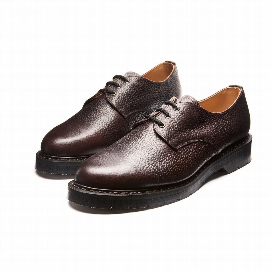 Solovair Grain 3 Eye Gibson Sko Herre Brune | S3-995-DKB-SOFTG-G-030