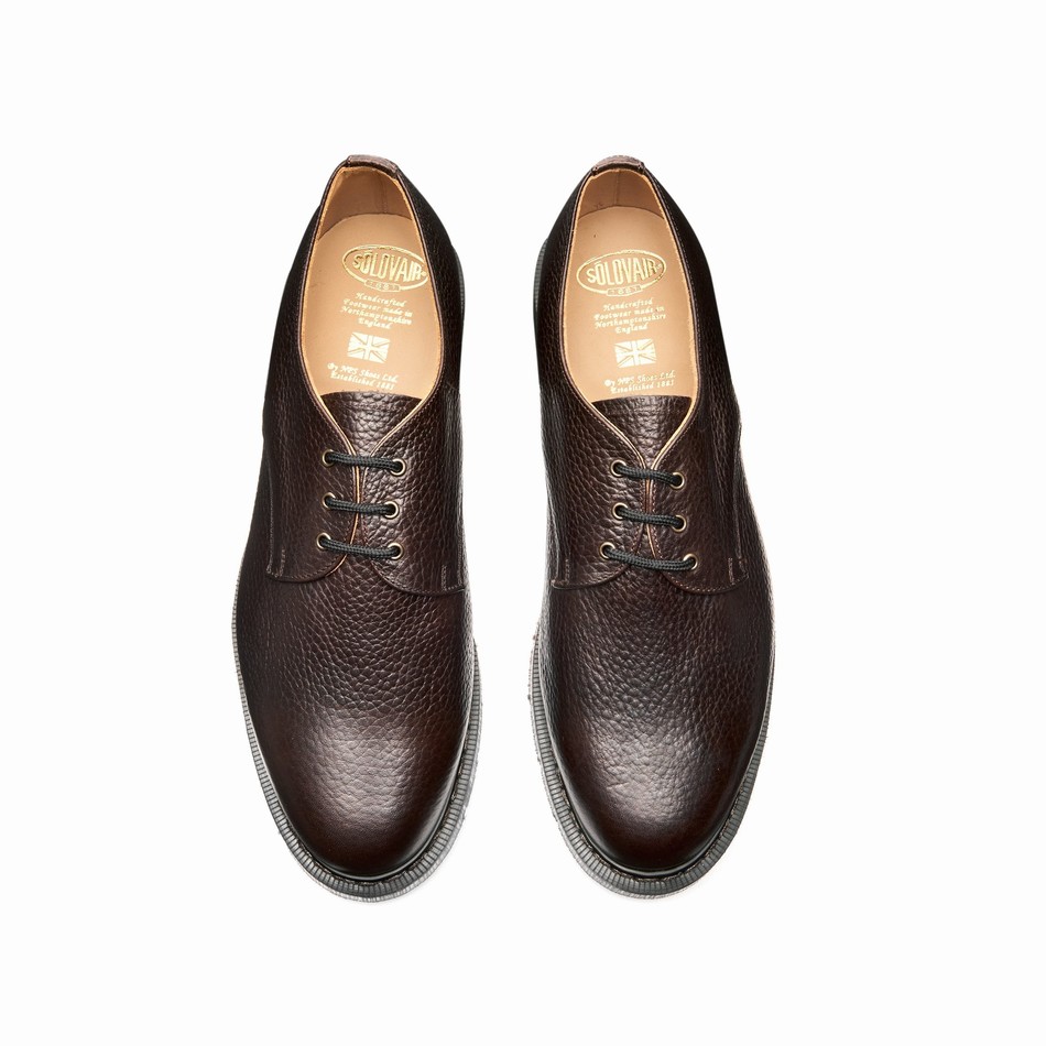 Solovair Grain 3 Eye Gibson Sko Herre Brune | S3-995-DKB-SOFTG-G-030