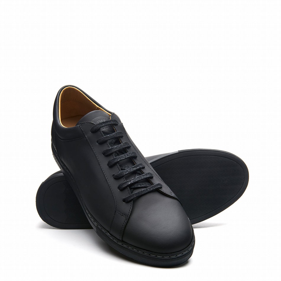 Solovair Greasy 070 Sneakers Dame Sort | S7-070-BG-G-030
