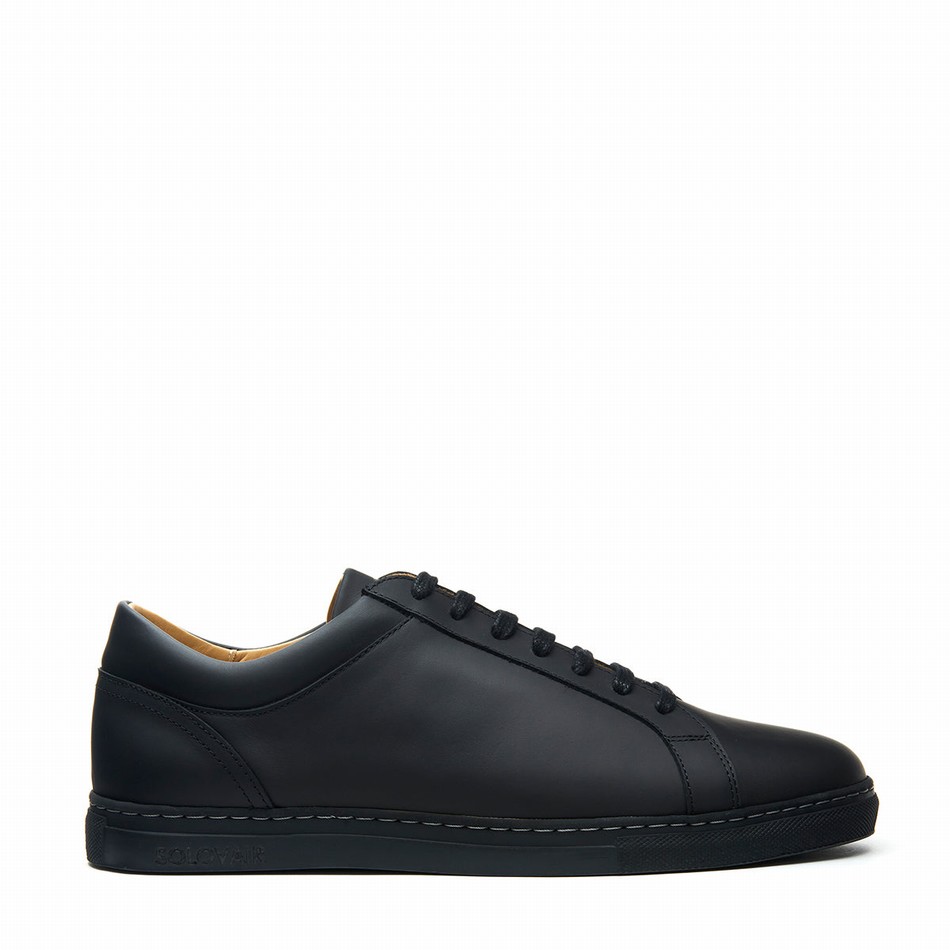 Solovair Greasy 070 Sneakers Dame Sort | S7-070-BG-G-030
