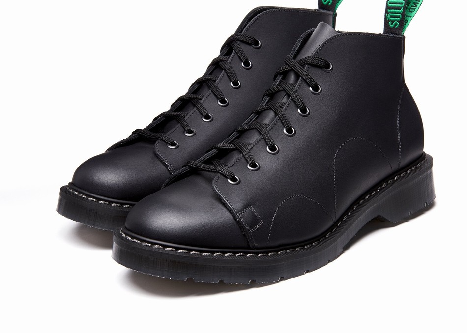 Solovair Greasy Abestøvler Dame Sort | S7-116-BG-G-030