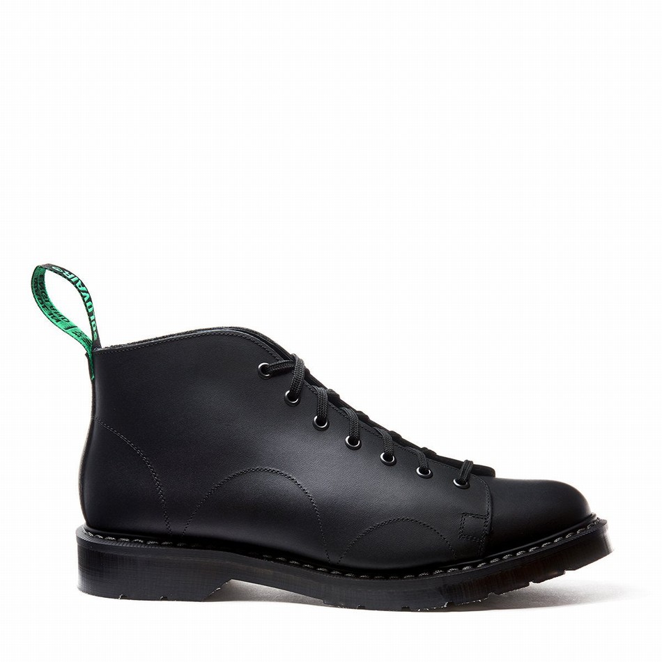 Solovair Greasy Abestøvler Dame Sort | S7-116-BG-G-030
