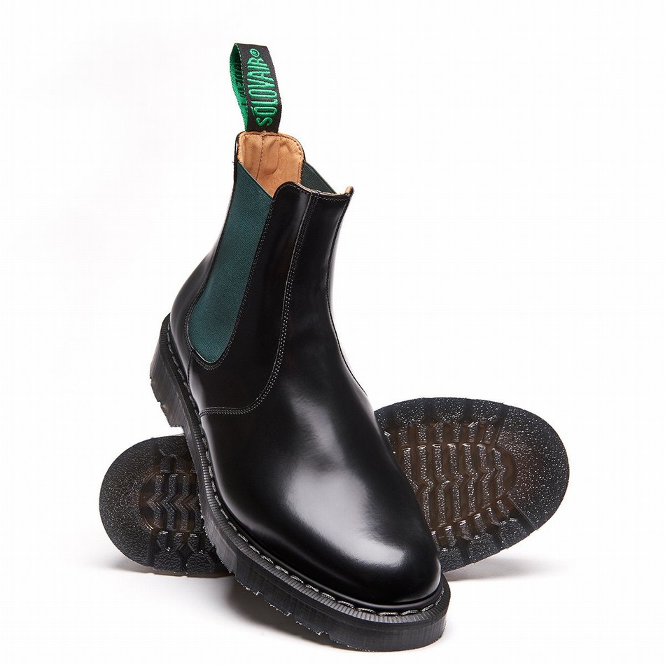 Solovair Greasy Dealer Støvler Dame Sort | S0-900-BK-GN-G-030