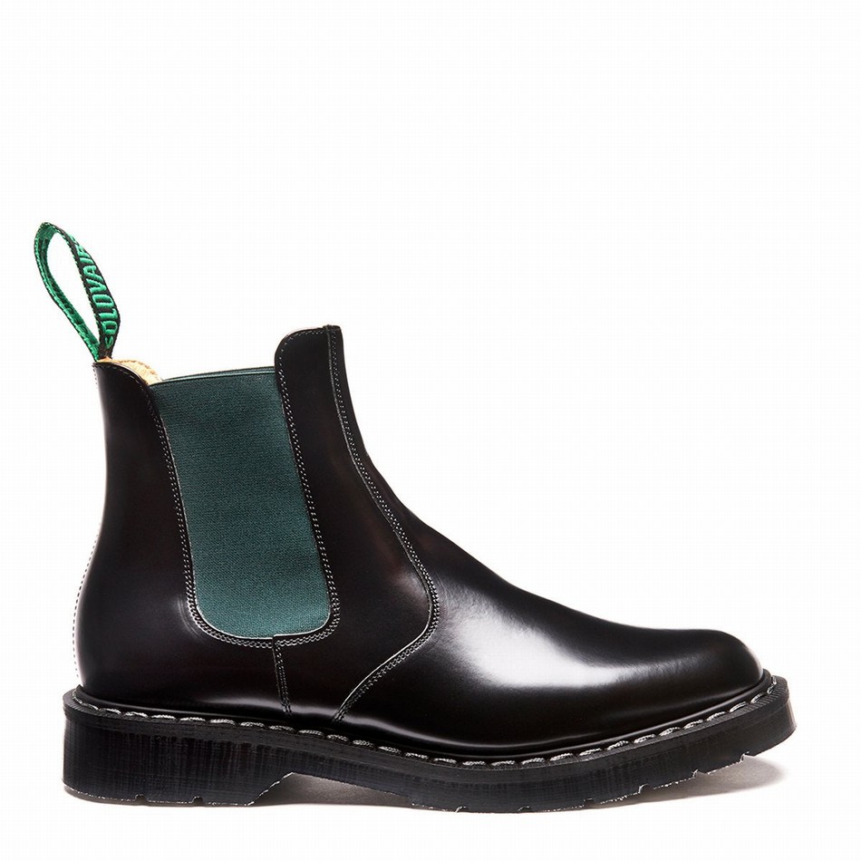 Solovair Greasy Dealer Støvler Dame Sort | S0-900-BK-GN-G-030