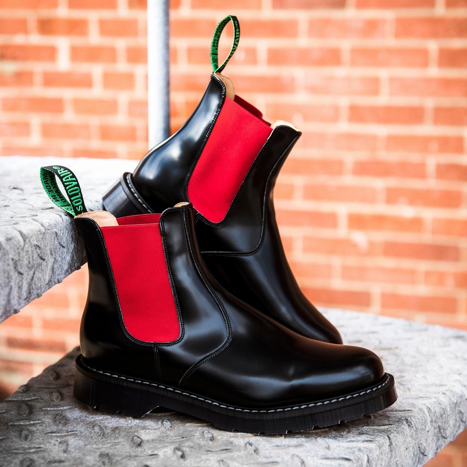 Solovair Greasy Dealer Støvler Herre Sort | S0-900-BK-RD-G-030