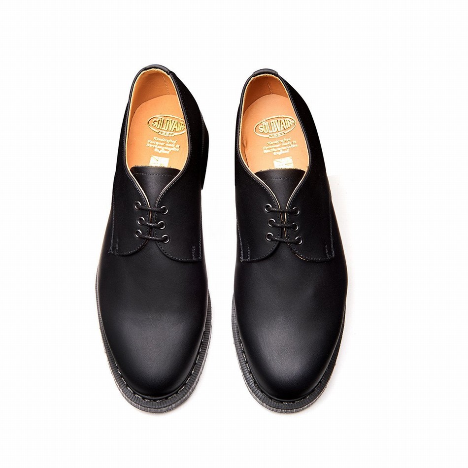 Solovair Greasy Gibson Sko Dame Sort | S3-995-BG-G-030