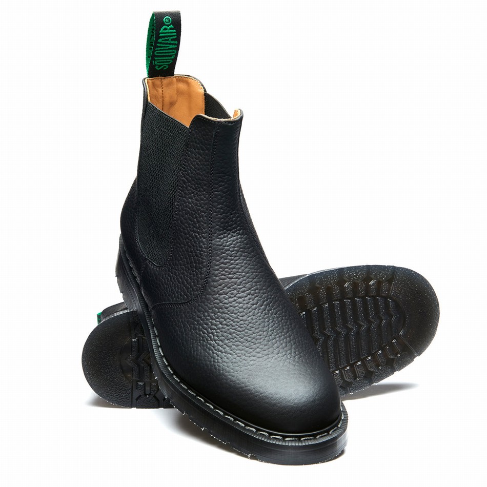 Solovair Greasy Grain Dealer Støvler Herre Sort | S0-900-BG-SoftG-G-030