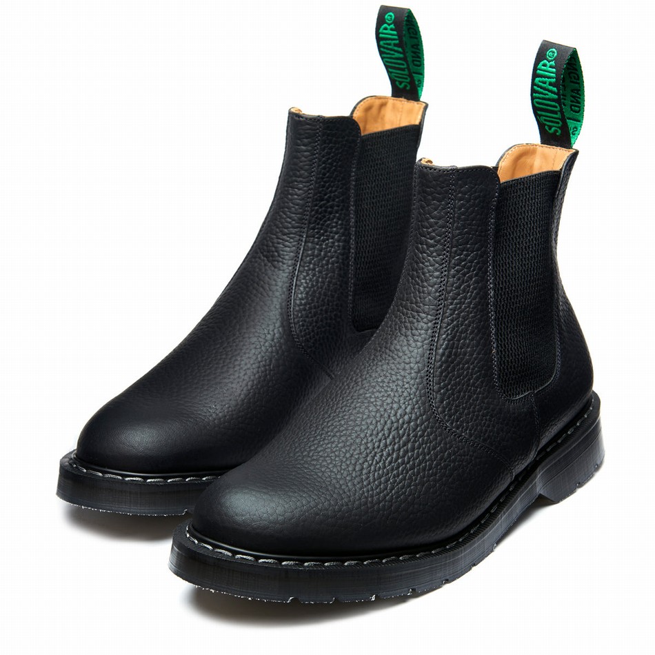 Solovair Greasy Grain Dealer Støvler Herre Sort | S0-900-BG-SoftG-G-030