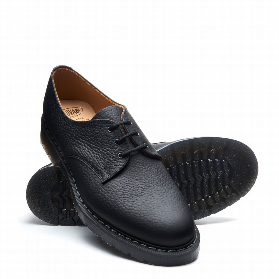 Solovair Greasy Grain Gibson Sko Herre Sort | S3-995-BG-SoftG-G-030