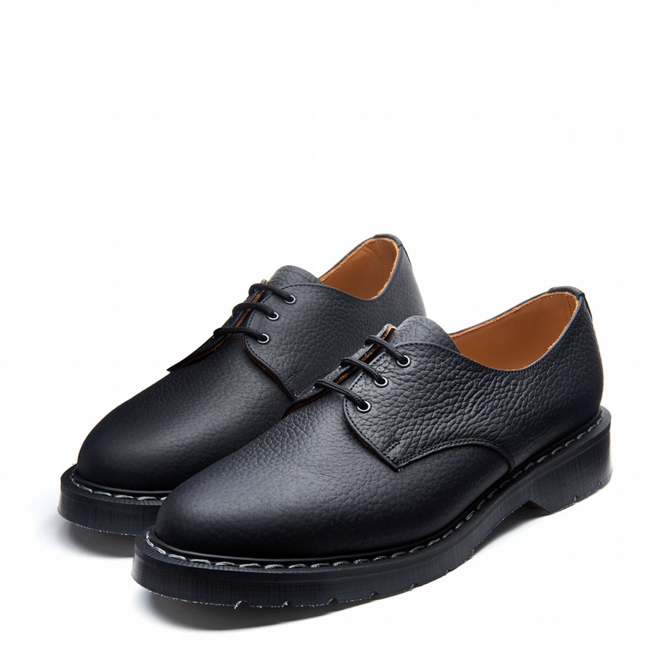 Solovair Greasy Grain Gibson Sko Herre Sort | S3-995-BG-SoftG-G-030