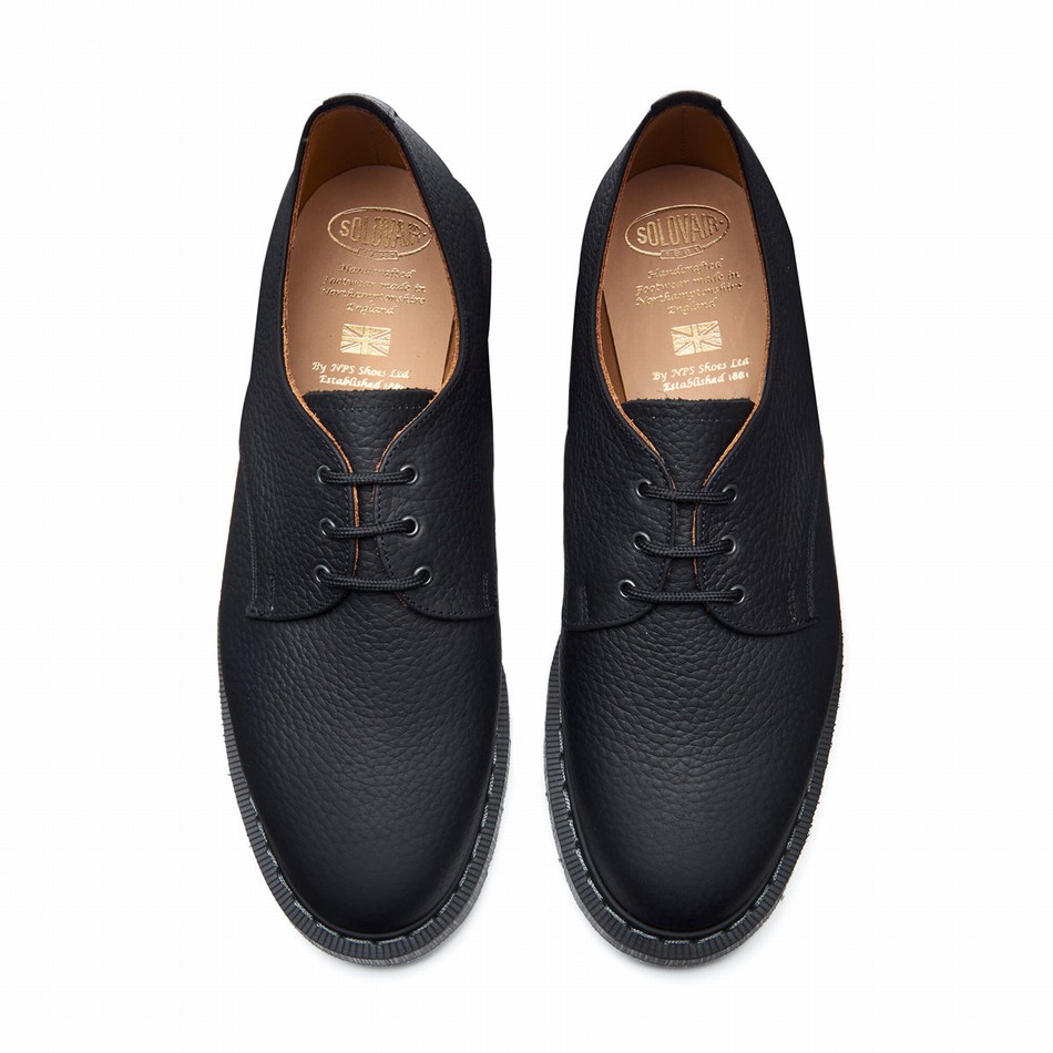 Solovair Greasy Grain Gibson Sko Herre Sort | S3-995-BG-SoftG-G-030