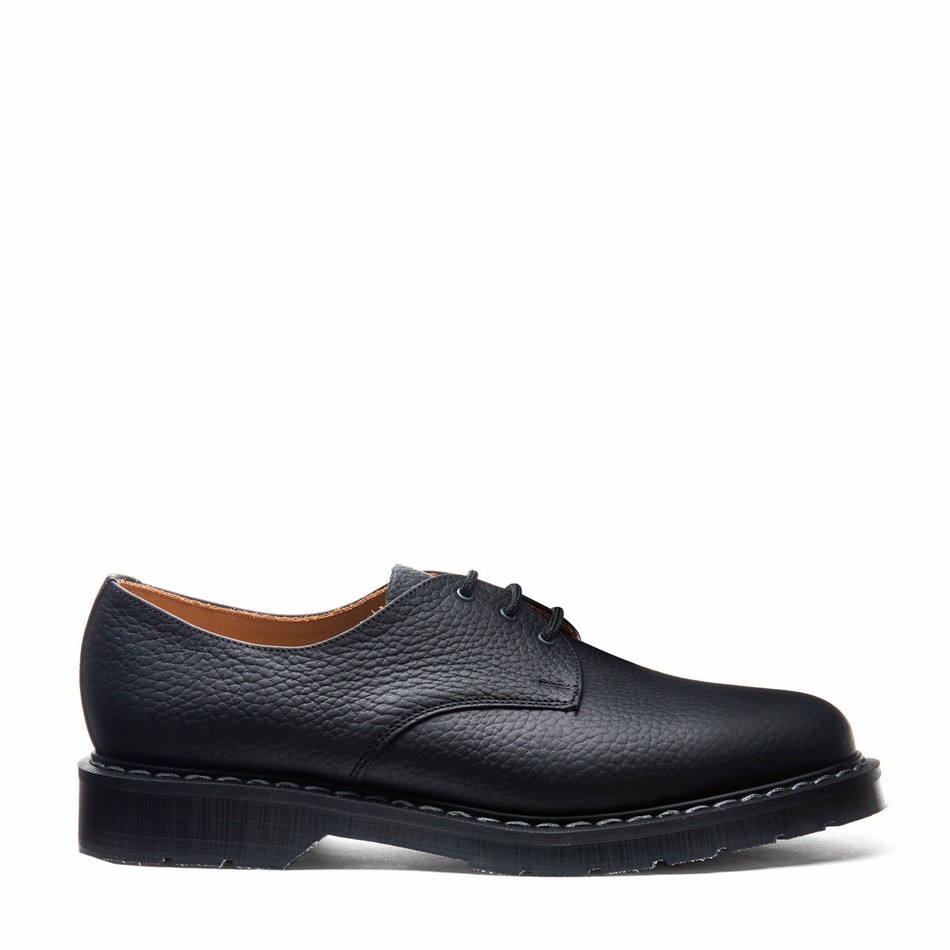 Solovair Greasy Grain Gibson Sko Herre Sort | S3-995-BG-SoftG-G-030