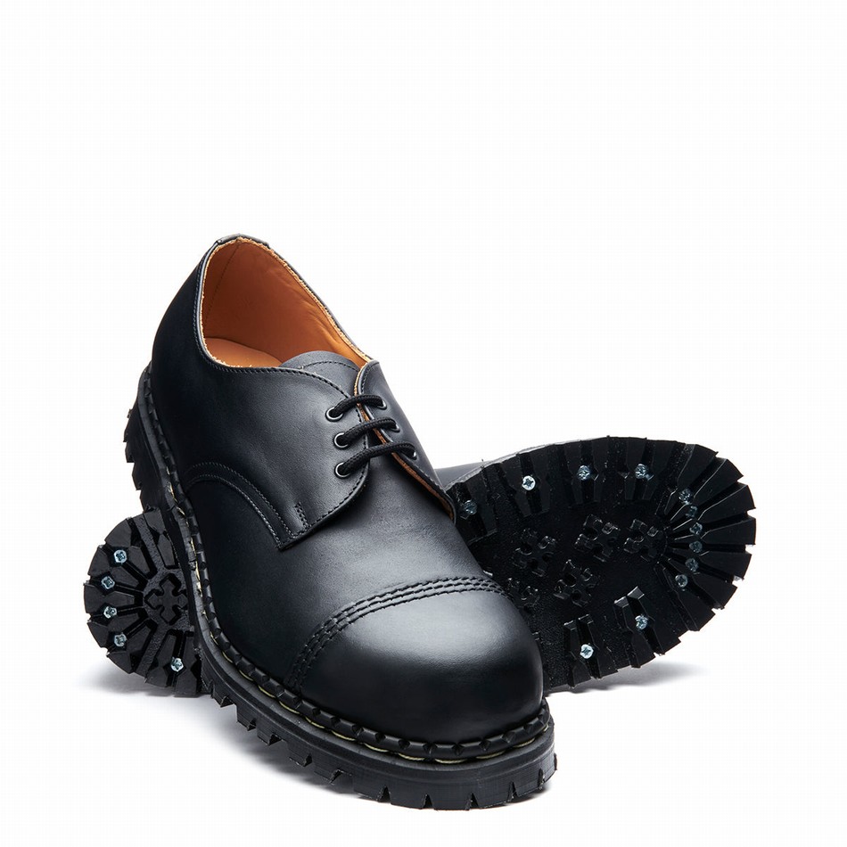 Solovair Greasy Steel Toe Capped Gibson Sko Dame Sort | GF3-1370-BG-030