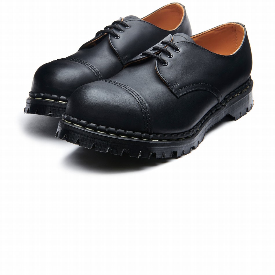 Solovair Greasy Steel Toe Capped Gibson Sko Dame Sort | GF3-1370-BG-030