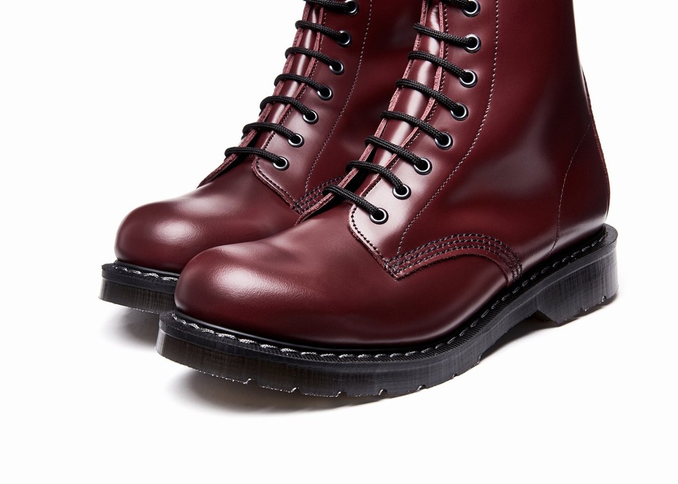 Solovair Hi-Shine 11 Eye Derby Støvler Herre Rød | S11-981-OX-G-030