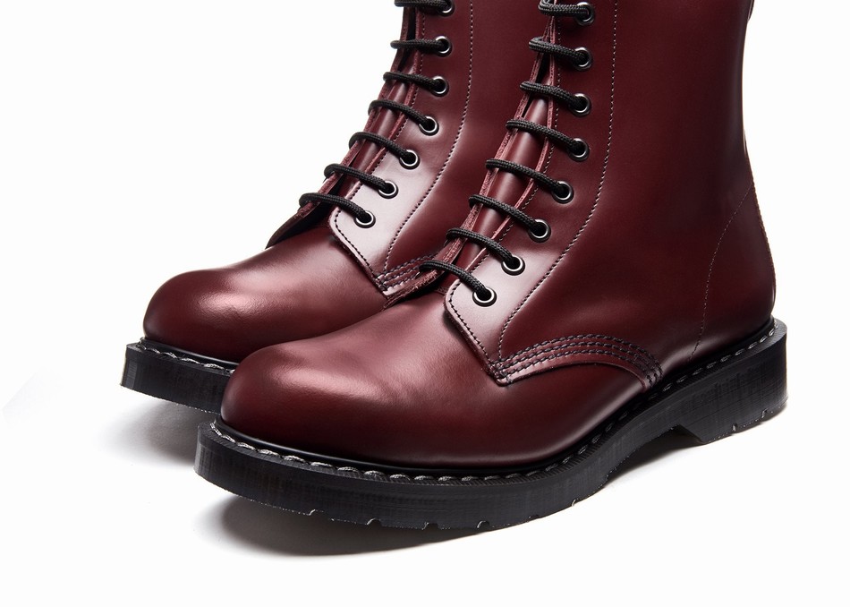 Solovair Hi-Shine 8 Eye Derby Støvler Herre Rød | S8-551-OX-G-030