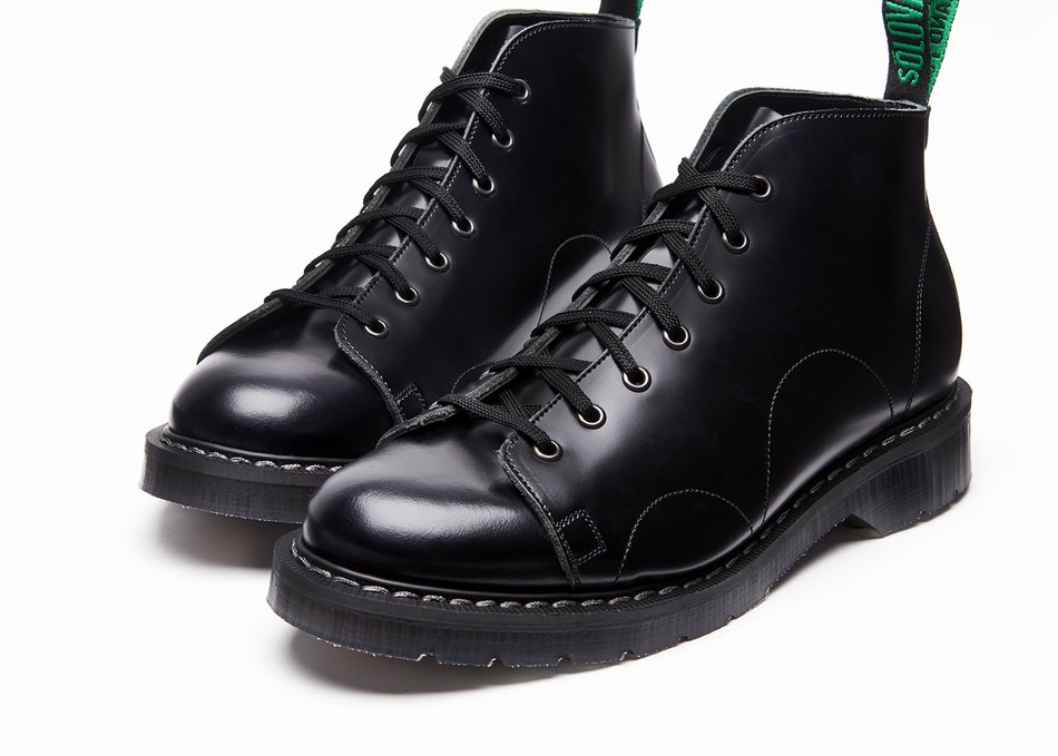 Solovair Hi-Shine Abestøvler Herre Sort | S7-116-BK-G-030