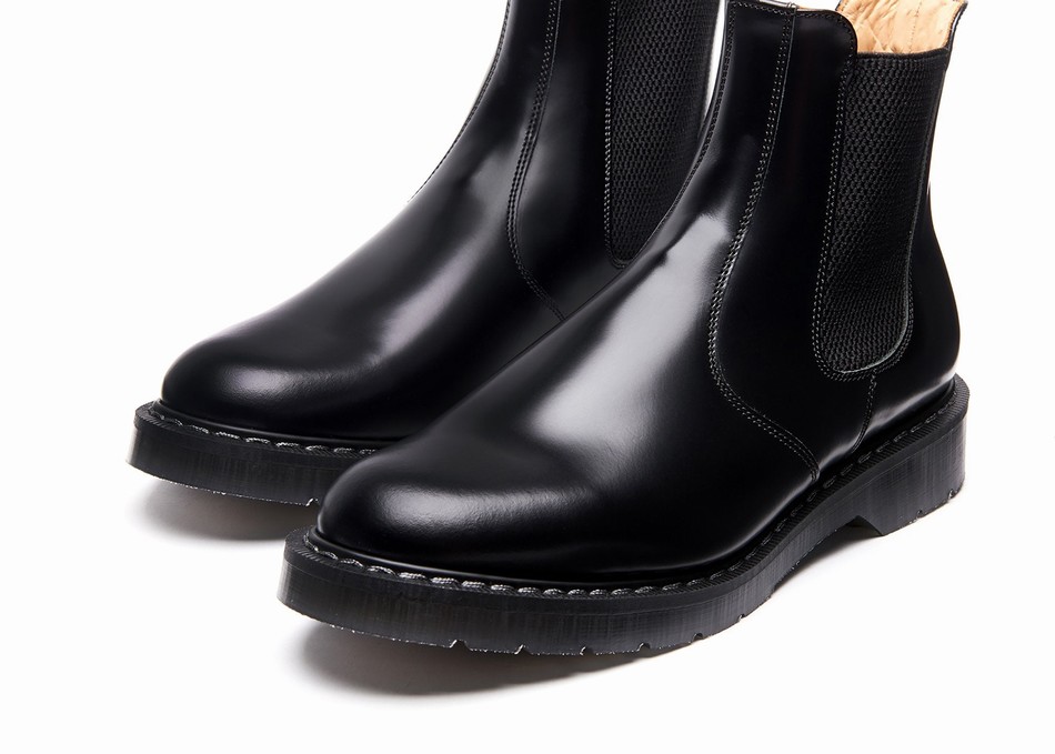 Solovair Hi-Shine Dealer Støvler Dame Sort | S0-900-BK-G-030