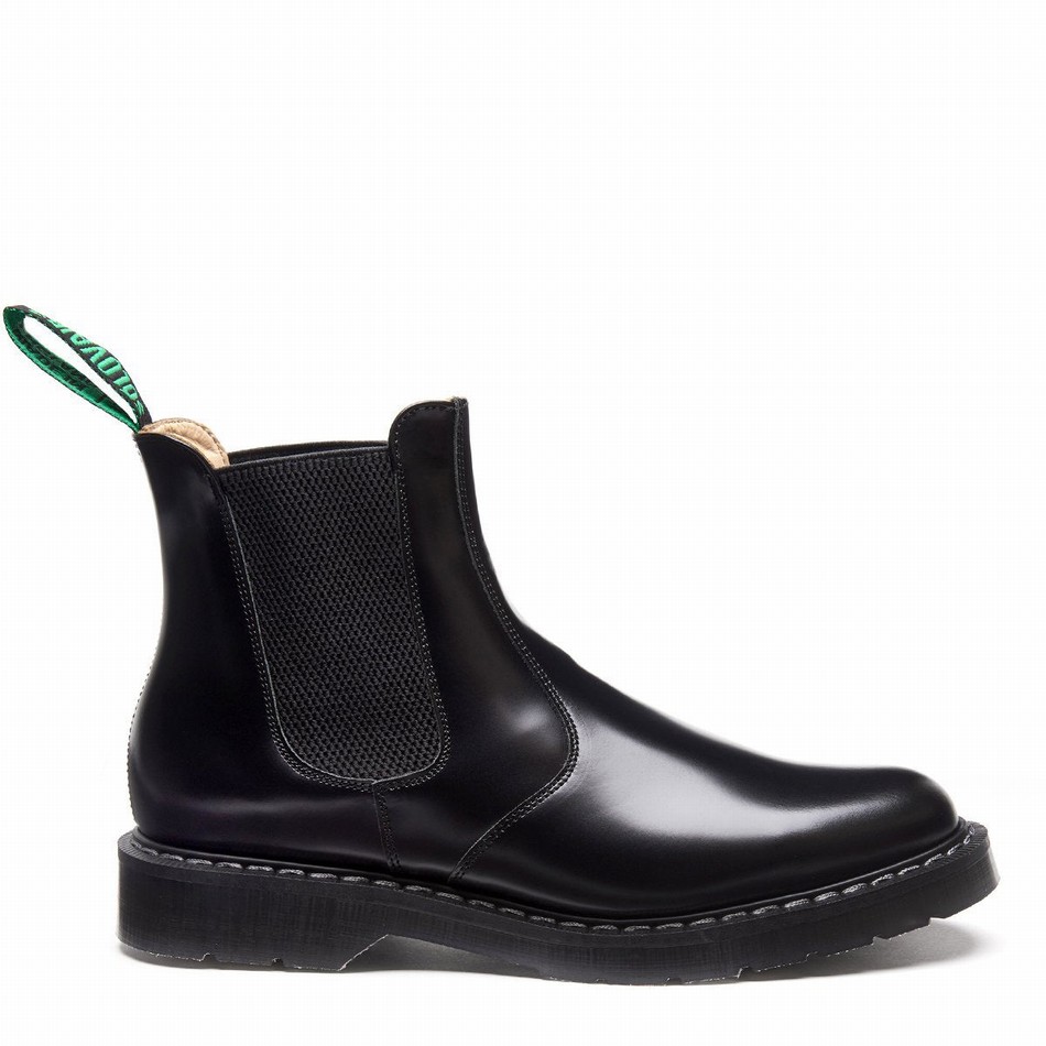 Solovair Hi-Shine Dealer Støvler Dame Sort | S0-900-BK-G-030