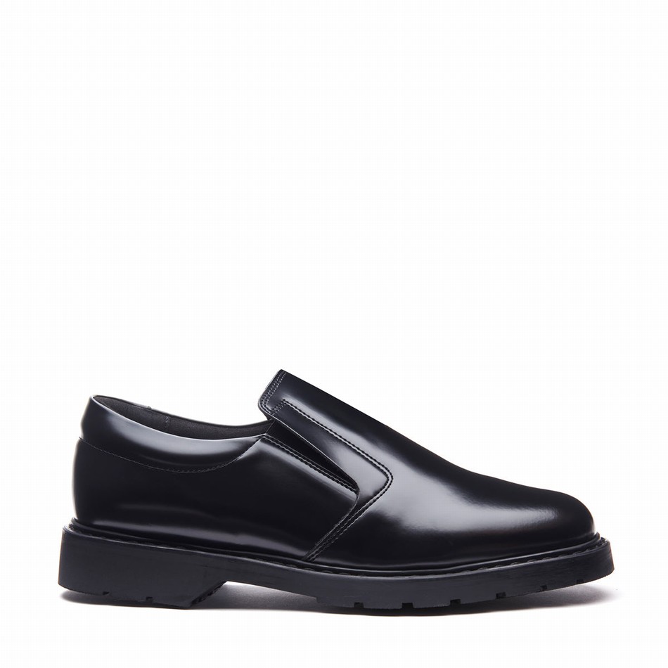 Solovair Hi-Shine Loafers Dame Sort | 763-030