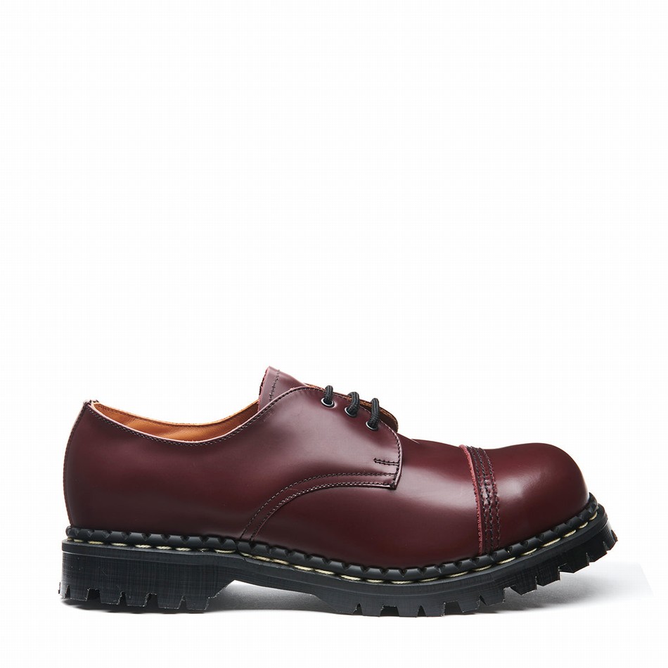 Solovair Hi-Shine Steel Toe Capped Gibson Sko Dame Rød | GF3-1370-OX-030