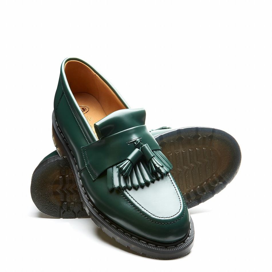 Solovair Hi-Shine Tassel Loafers Dame Grøn | S0-1022-GN-G-030