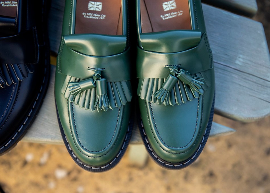 Solovair Hi-Shine Tassel Loafers Dame Grøn | S0-1022-GN-G-030