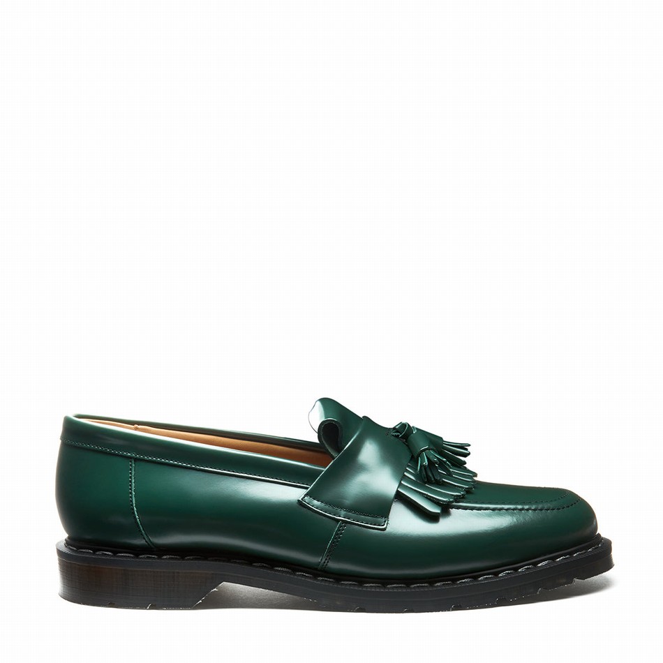 Solovair Hi-Shine Tassel Loafers Dame Grøn | S0-1022-GN-G-030
