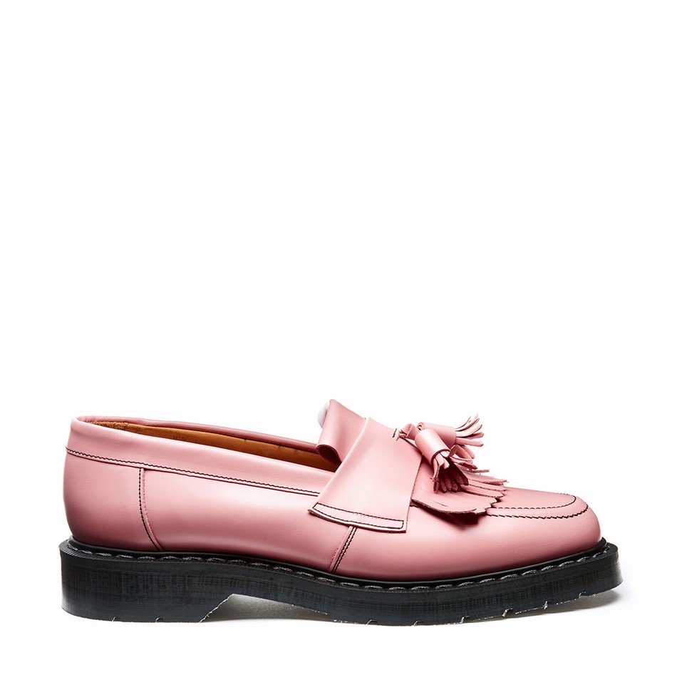 Solovair Hi-Shine Tassel Loafers Dame Lyserød | S0-1022-PK-BL-G-090