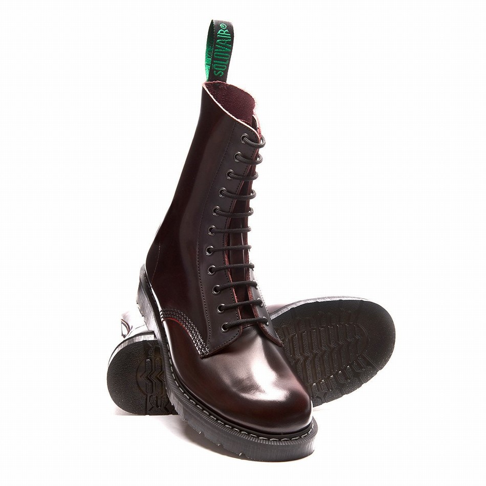 Solovair Rub-Off 11 Eye Derby Støvler Herre Bordeaux | S11-981-BUR-G-030