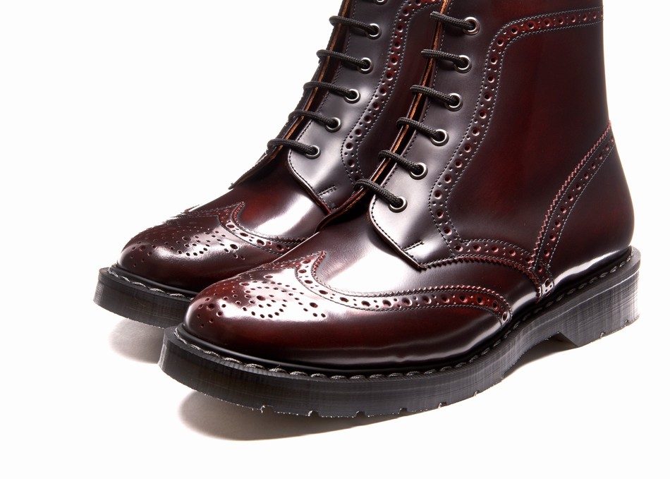 Solovair Rub-Off 6 Eye Brogue Støvler Dame Bordeaux | S6-019-BUR-G-030