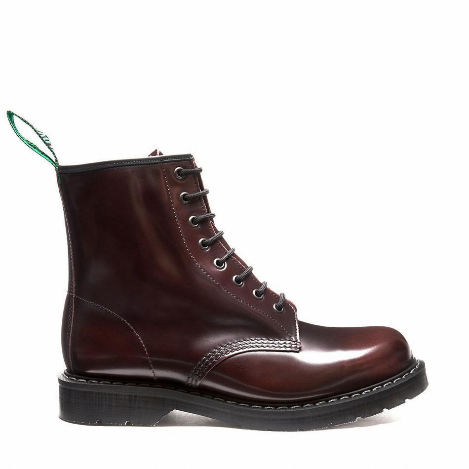 Solovair Rub-Off 8 Eye Derby Støvler Herre Bordeaux | S8-551-BUR-G-030