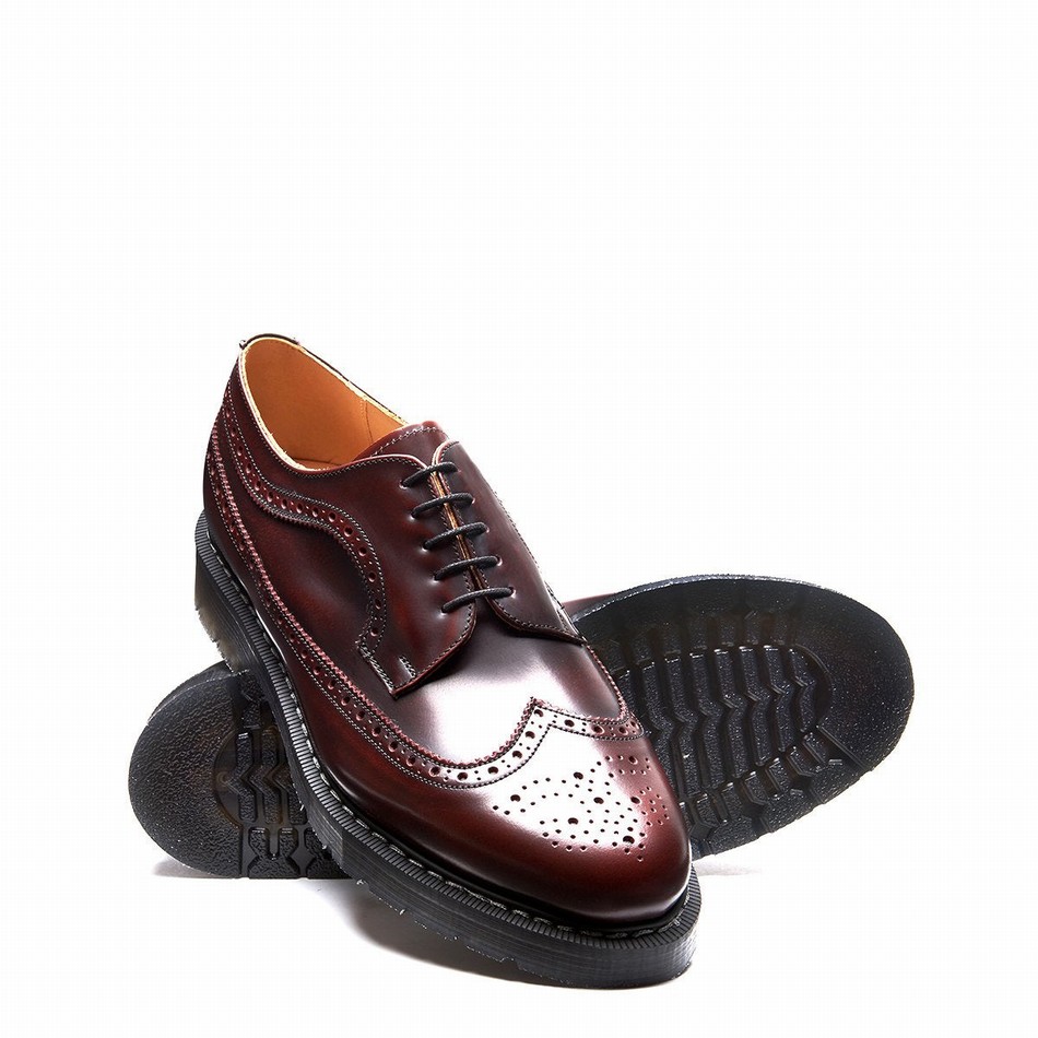 Solovair Rub-Off American Brogue Sko Dame Bordeaux | S5-812-BUR-G-030
