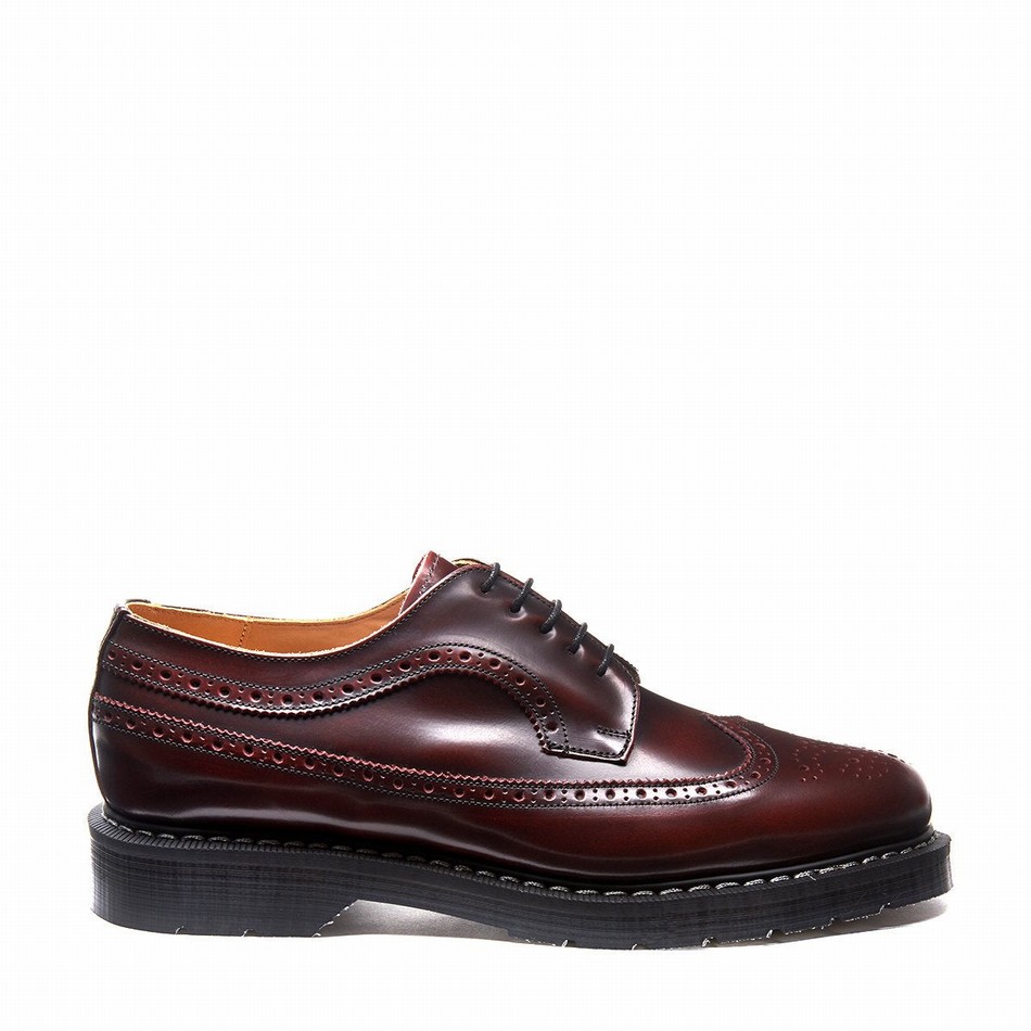 Solovair Rub-Off American Brogue Sko Dame Bordeaux | S5-812-BUR-G-030