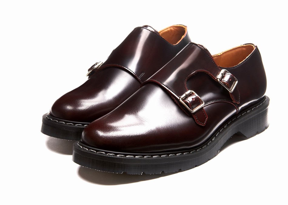 Solovair Rub-Off Double Buckle Monksko Herre Bordeaux | S0-157-BUR-G-030