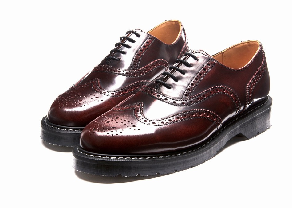 Solovair Rub-Off English Brogue Sko Dame Bordeaux | S5-811-BUR-G-030