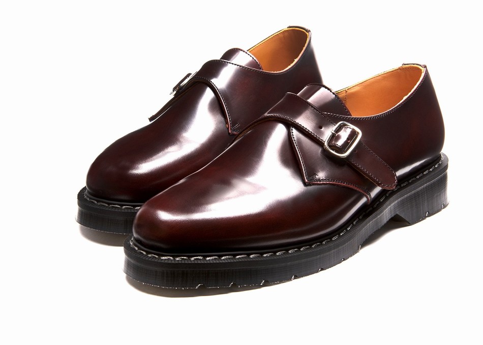 Solovair Rub-Off Single Buckle Monksko Herre Bordeaux | S0-060-BUR-G-035