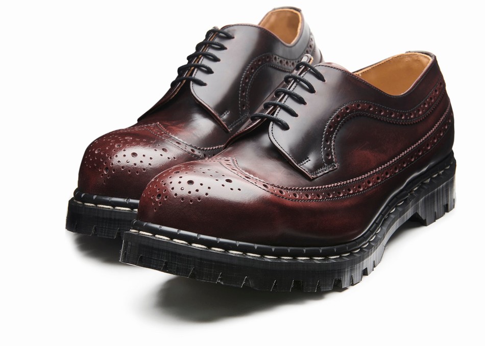 Solovair Rub-Off Steel Toe American Brogue Sko Herre Bordeaux | GF5-1812-BUR-RO-030