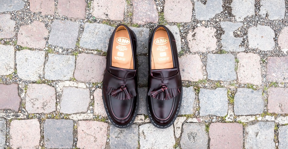 Solovair Rub-Off Tassel Loafers Dame Bordeaux | S0-1022-BUR-G-030