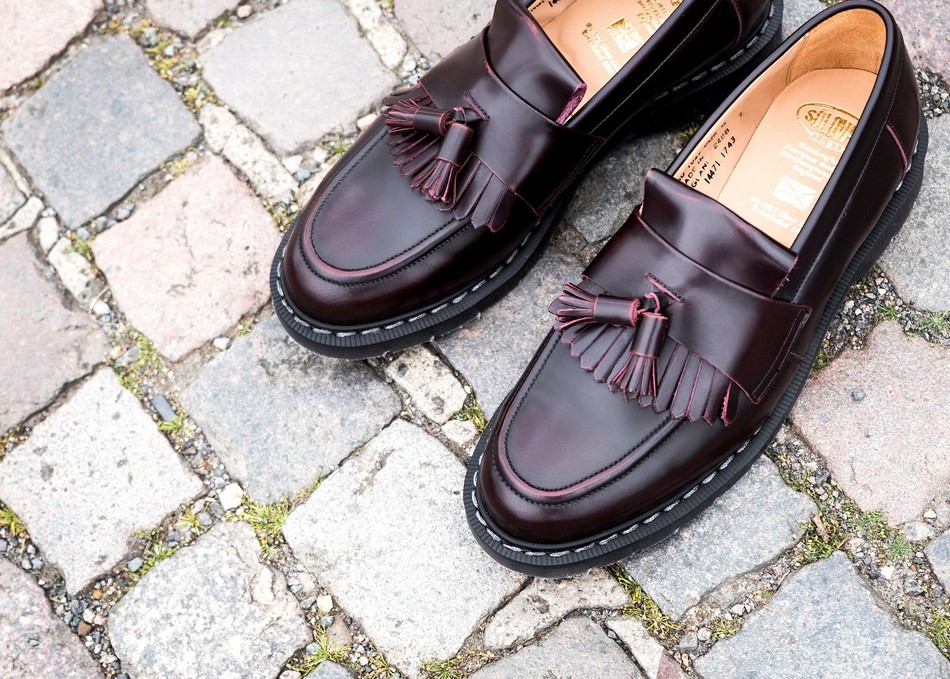 Solovair Rub-Off Tassel Loafers Dame Bordeaux | S0-1022-BUR-G-030