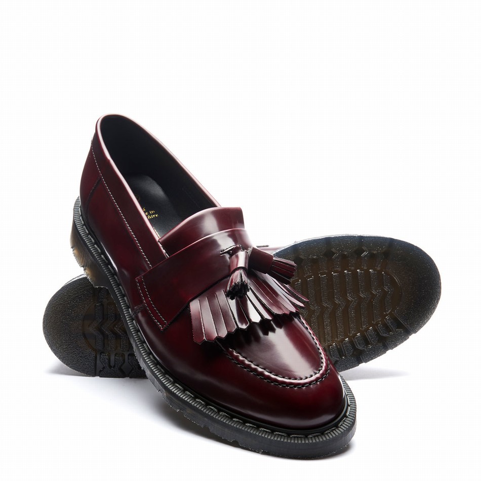 Solovair Rub-Off Vegan Tassel Loafers Dame Rød | VS0-1022-CR-RO-VEG-G-045