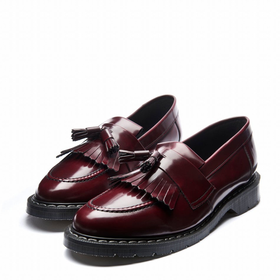 Solovair Rub-Off Vegan Tassel Loafers Dame Rød | VS0-1022-CR-RO-VEG-G-045