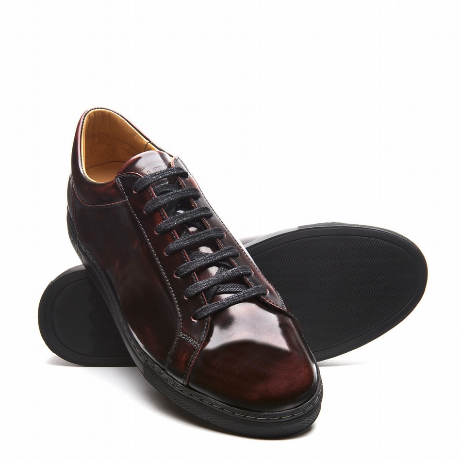 Solovair Rub-off 070 Sneakers Dame Bordeaux | S7-070-BUR-RO-G-030