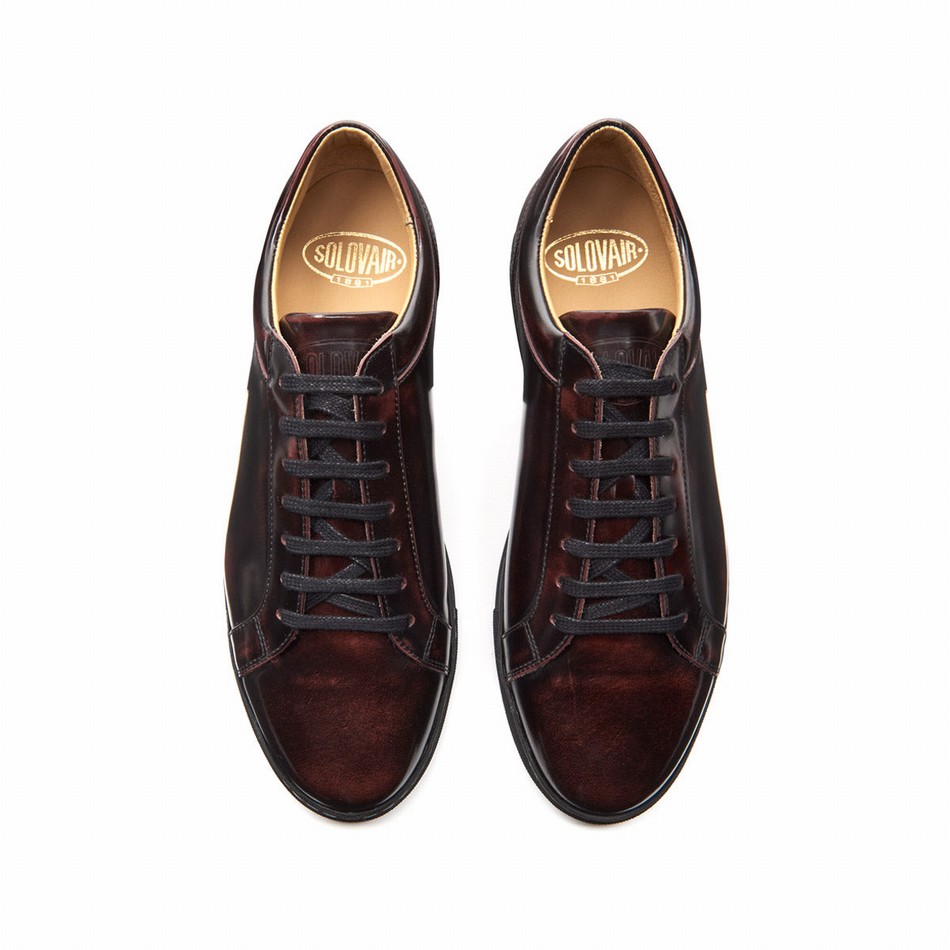 Solovair Rub-off 070 Sneakers Dame Bordeaux | S7-070-BUR-RO-G-030