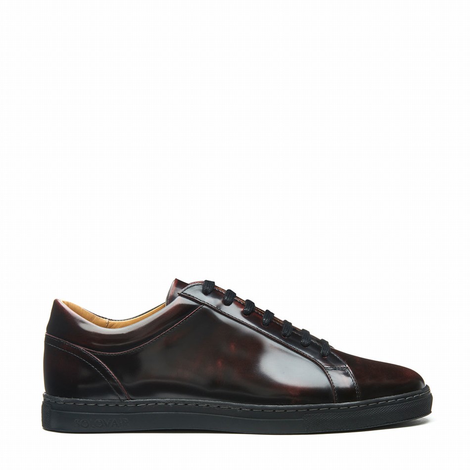 Solovair Rub-off 070 Sneakers Dame Bordeaux | S7-070-BUR-RO-G-030