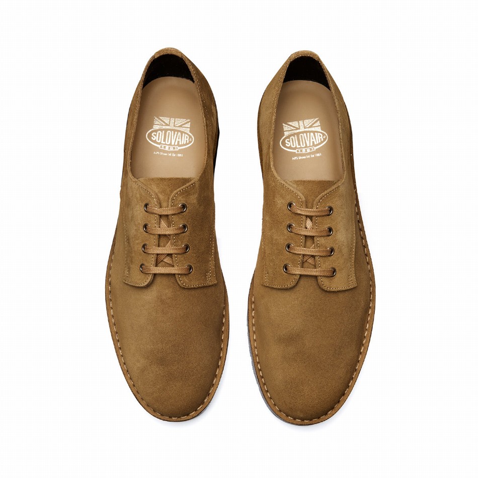 Solovair Suede 4 Eye Gibson Sko Herre Brune | 390-013-060