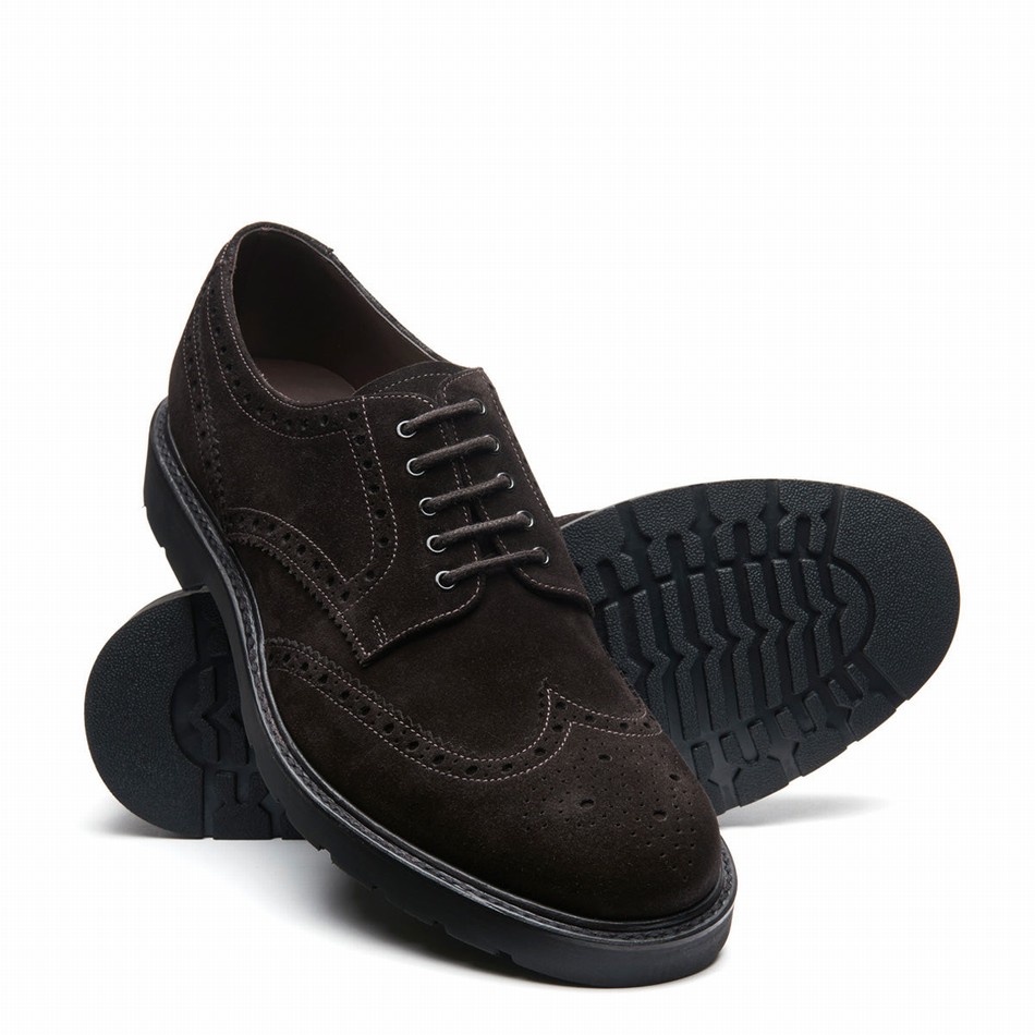 Solovair Suede 5 Eye Gibson Brogue Sko Herre Brune | LS5-813-BN-SUE-B-060